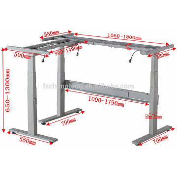 Table de bossage incurvée pour bureau à trépied